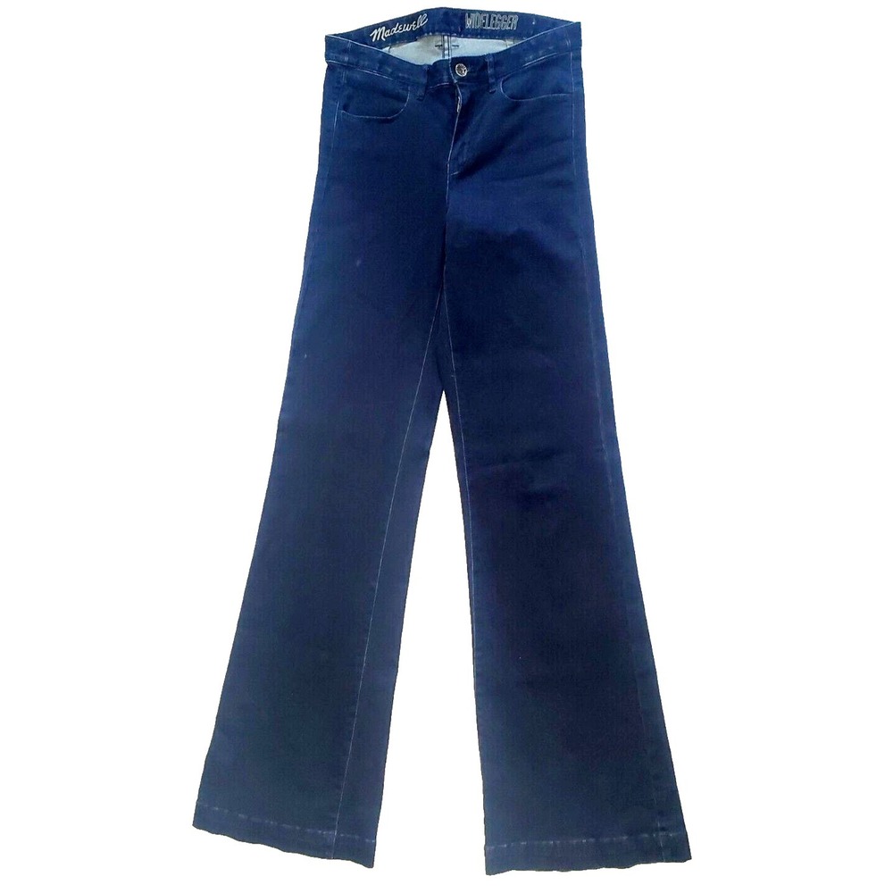 Madewell Jeans Women's Size 26* (28x34) Blue Denim Wide leg Mid Rise Stretch